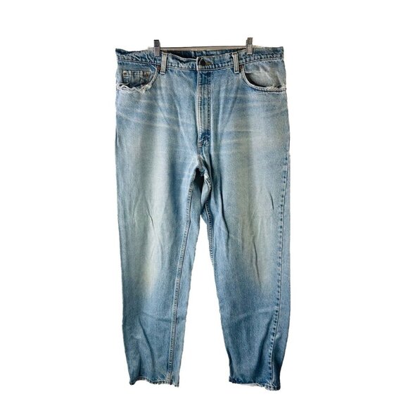 Vintage 90s Levis 550 Relazed Fit Tapered Leg Distressed Blue Jeans USA 42x32